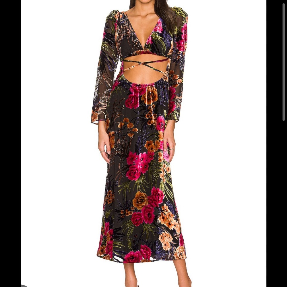 WeWoreWhat maxi multicolor velvet dress